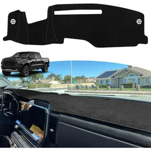 2025 Silverado Dash Cover Mat Fit for 2022-2026 Chevy Chevrolet Silverado/GMC Sierra 1500 Dashboard Cover for 2024+ Silverado & Sierra 2500HD 3500HD Sunshield Protector Mat (Only fits 13.4-in Screen)