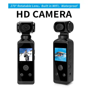 HalePower 4K HD Pocket Camera with 270° Rotatable Lens, 30m Waterproof Capabilities, Wifi, Mic, Rechargeable Battery, Portable Action Vlog Camcorder