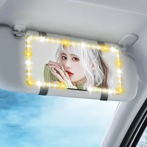 Car Sun Visor Vanity Mirror, Touchscreen Makeup Mirror with Dual Buttons, Multifunctional Features, Allowing Switch Multiple Lighting Modes, Intelligent Makeup Touch-up Mirror, Universal Car Interior Accessory