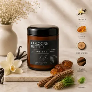 THE ONE – Luxury Fragrance Body Butter | Cedarwood, Vetiver & Warm Floral Cologne Scent Moisturizing Skin Butter | Cologne Butter