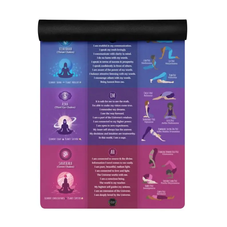 7 Chakra Yoga Poses & Affirmations Yoga Mat - 87mc