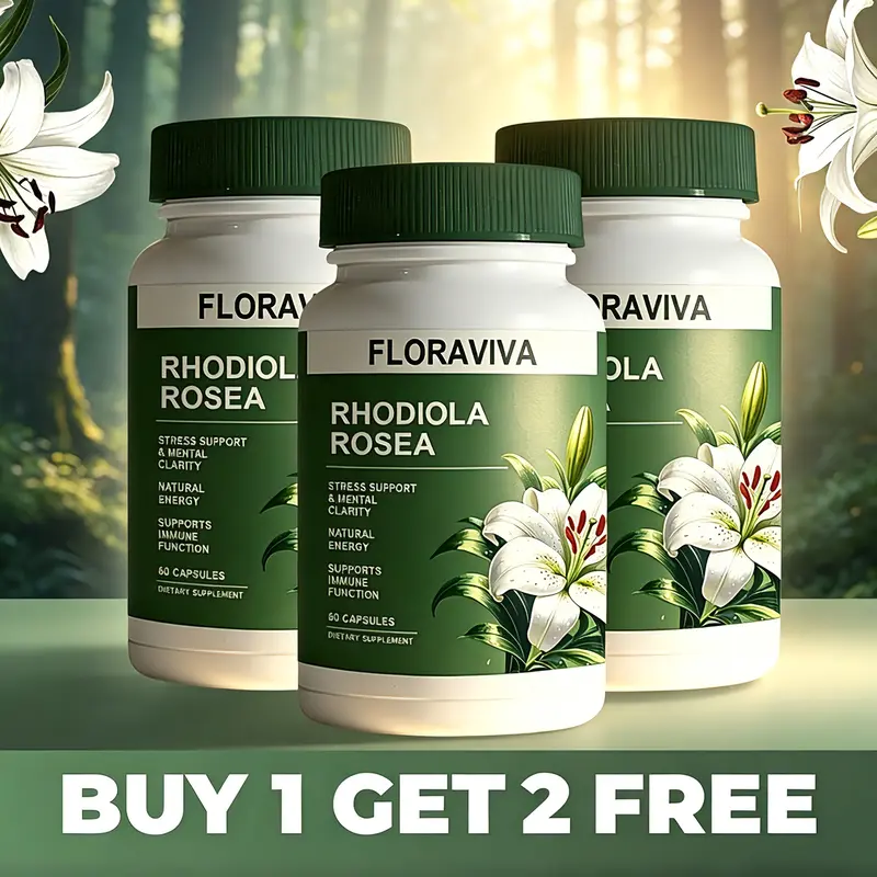[BUY 1 GET 2 FREE] 3 Bottles Rhodiola Rosea Extract Adaptogenic Blended Vitamins and Minerals Supplements - 500mg Natural Herbal Capsules, Botanical Extracts, Herbs, Natural Ingredients, Halal, Gluten-Free, Vegetarian Energy Boost, Easy Daily Use