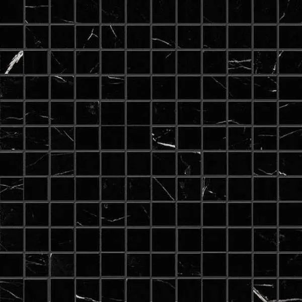 Nero Marquina 1×1 Polished/Honed Marble Mosaic