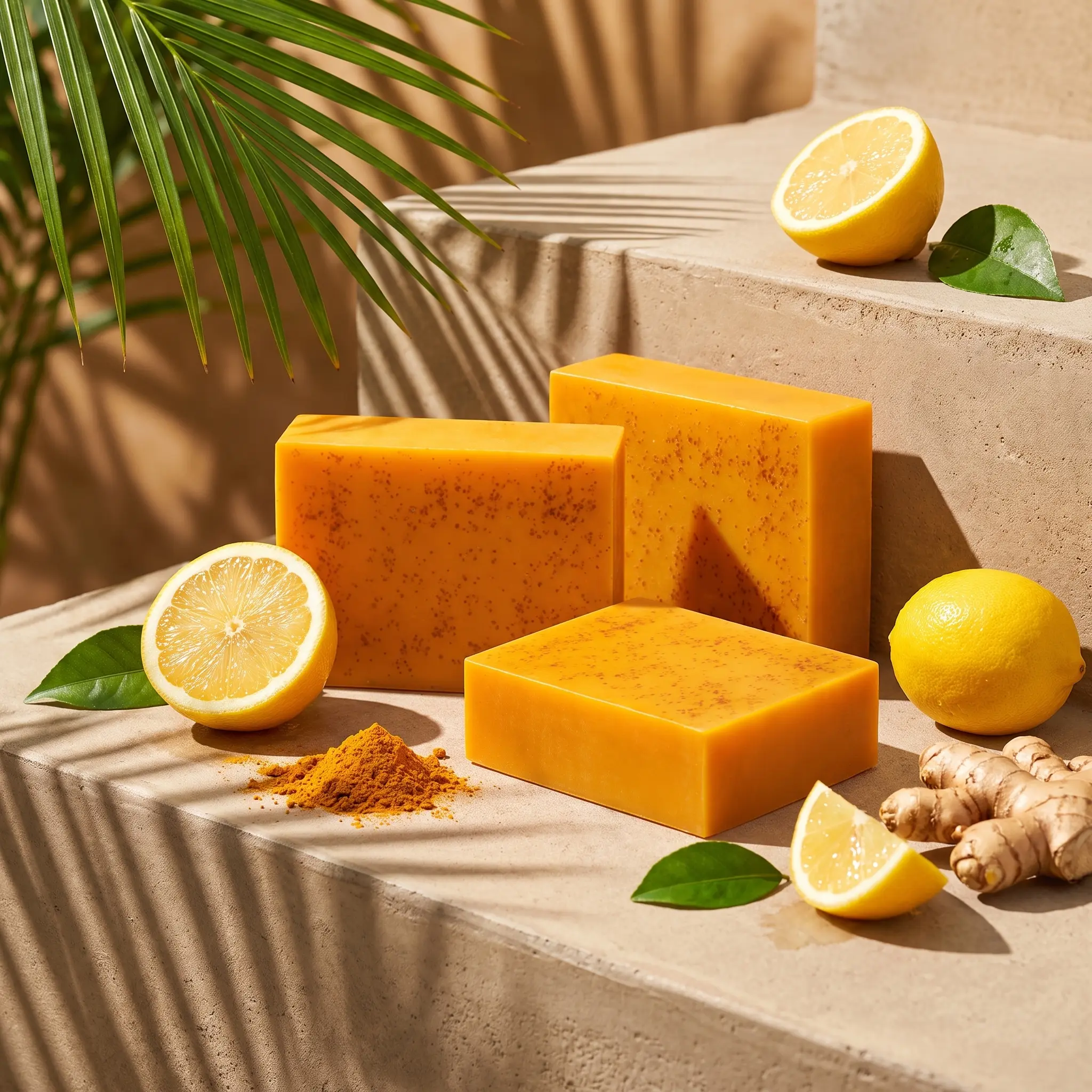 Lemon Turmeric Kojic Acid Soap, Brightening Kojic Acid Soap for Dark Spot Removal, Organic Lemon Body Care Soap, Soap Body Care