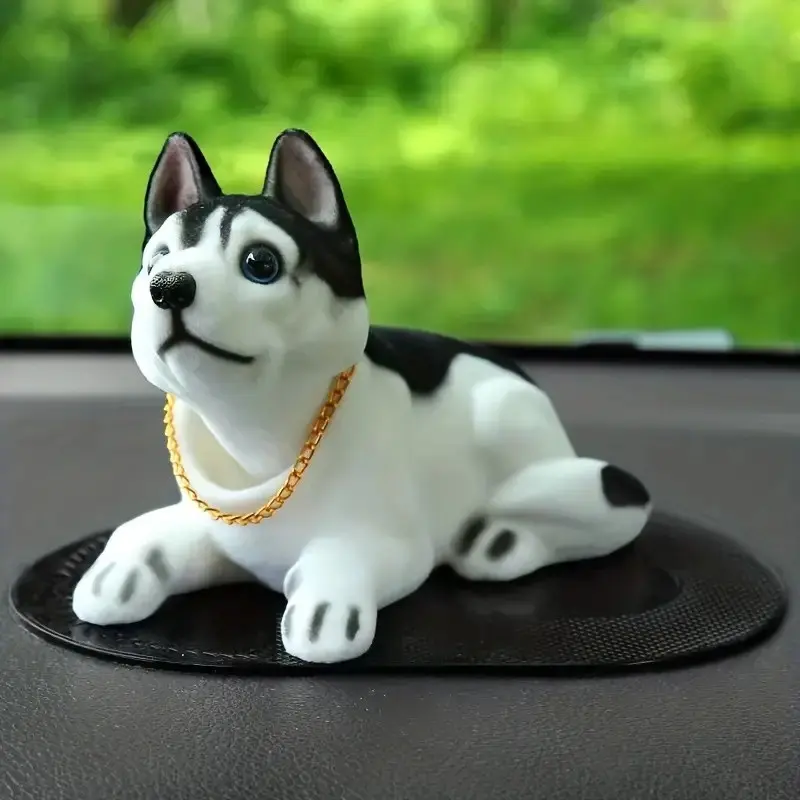 Cute Plush Dog Car Ornament, Shake-Head Husky Decoration, Creative Car Interior Accessory, Car Interior Ornaments, Car Interior Decorative, Car Accessories, Perfect for Desktop and Holiday Gifts