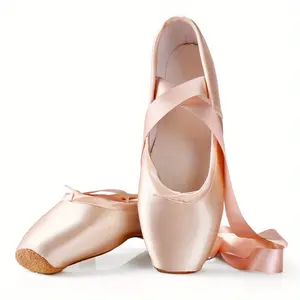 New Modern Style Dance Shoes for Women, Ballet Soft Sole Pointe Shoes, Yoga Ballet Sports Shoes, Red Black Brown Satin Performance Shoes, Girls' Practice Shoes