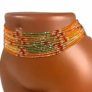 (3 for $55) {60 inches} Auntie Ama’s African Crystal Waist Beads Bundle Adjustable Jewelry