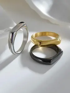 Unisex Minimalist Temperament Titanium Steel Ring, Fashion Jewelry for Party, Daily Clothing Decor, Trendy All-match & Exquisite Jewelry for Birthday Gift, Stackable Rings