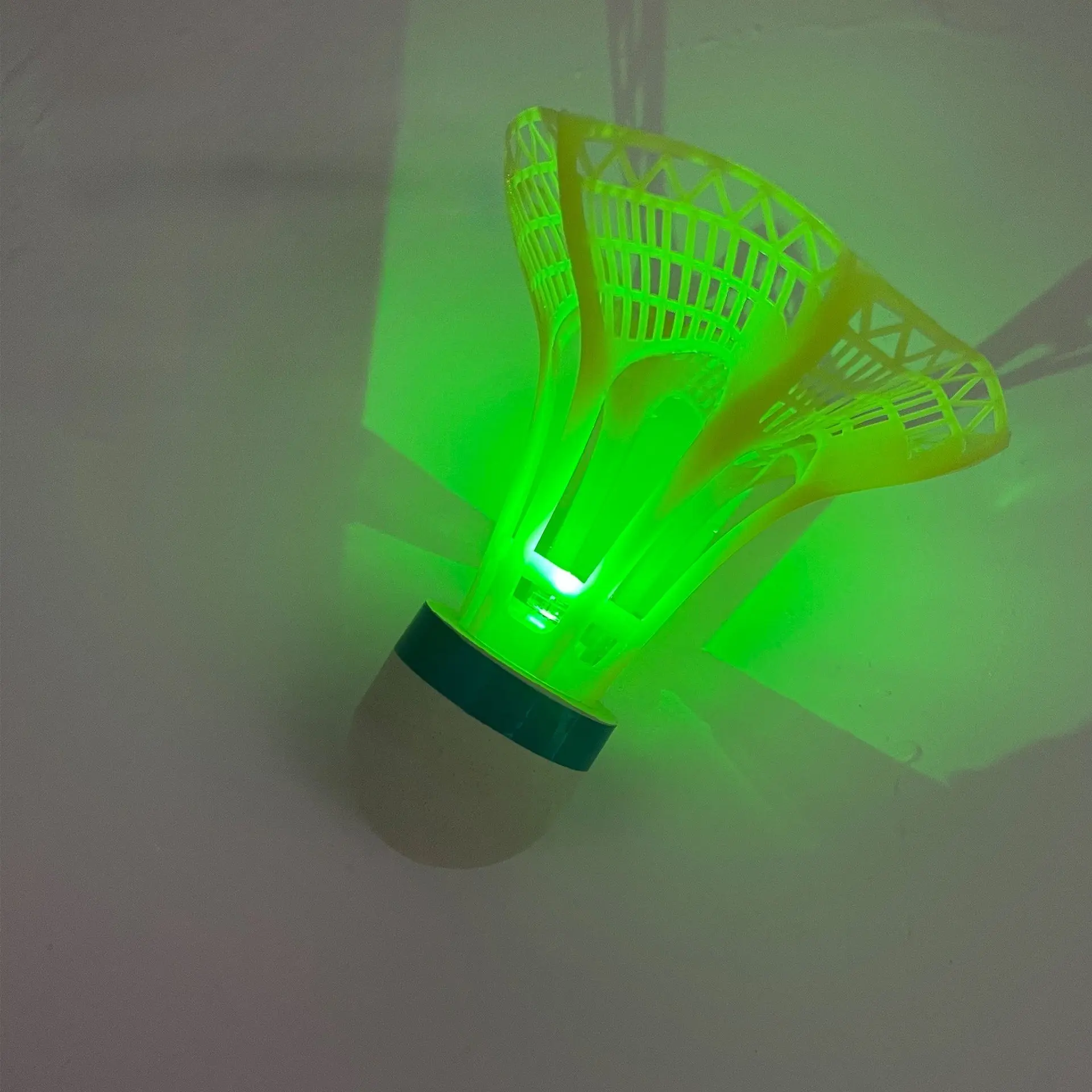 Glow-In-The-Dark Windproof Hollow-Out LED Light Plastic Nylon Badminton Ball, Durable Outdoor Sports Equipment, Long-Lasting Durability