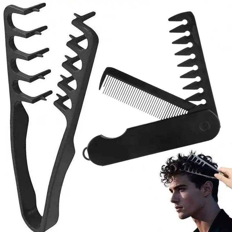 2pcs Hair Styling Combs Set, Volumizing Textured Comb & Folding Comb, Multifunctional Salon-Grade, Suitable for Curly/straight Hair, Thick/fine Hair, Hair Tools