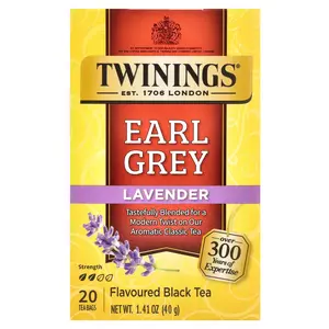 Twinings Flavored Black Tea, Earl Grey, Lavender, 20 Tea Bags, 1.41 oz (40 g)