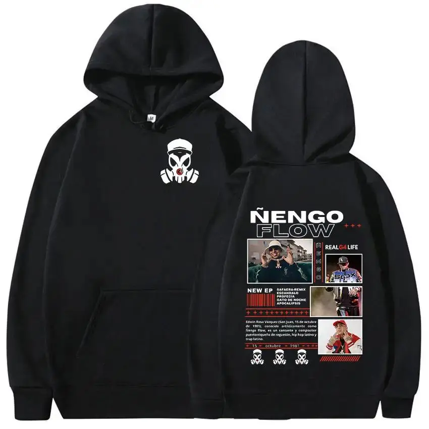 Rapper NENGO FLOW Tour 2025 Album Hoodie Men's Vintage High Quality Hoodies Double Sided Crewneck Made Using 100% Us Cotton, Design & Printed In The Usa