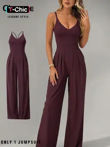 Women's Fashion Sleeveless Fitted Solid Jumpsuit, Inner Wear for Cold Weather,  Versatile Daily