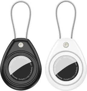 HATALKIN for AirTag Holder for Apple AirTag (1st & 2nd Generation), 2 Pack AirTag Keychain Waterproof Shockproof Air Tag Case with Secure Key Ring for Keys, Pets, Wallet, Luggage & Backpack