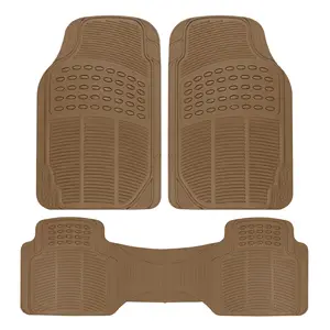 Mats for Cars Trucks SUV, 3-Piece All-Weather Car Mats with Universal Fit Design, Durable Car Floor Mats with Capture Ridges, Waterproof Rubber Floor Mats for Cars