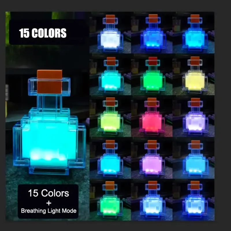 【US-based sellers】15 Color Changing Mood Lamp, LED Bottle Night Light for Bedroom Living Room, Rechargeable Magic Potion Decor, Sensory Relaxation Gift