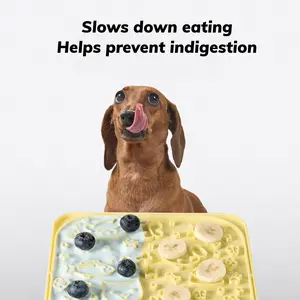 Slow Feeder Lick Mat - Silicone Lick Mat with for Cats and Small Dogs, Non-Slip & Safe Non-Toxic