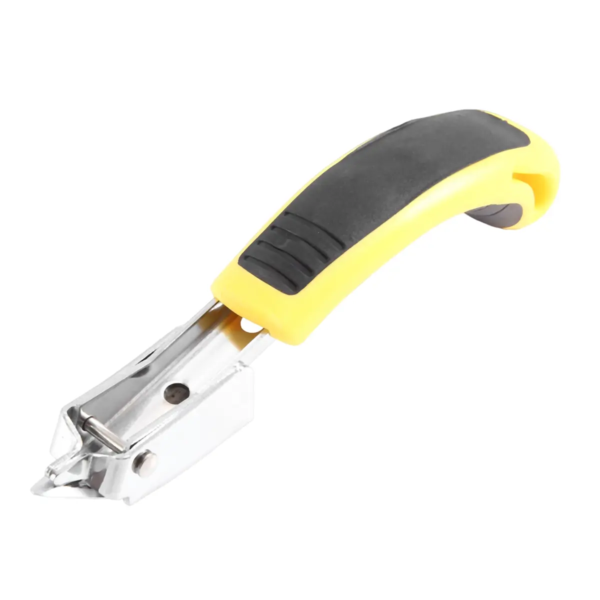 Heavy Duty Upholstery Staple Remover Nail Puller - Black & Yellow & Silver, Comfortable Dual Rubber Non-Slip Handle, Ergonomic Leverage Design, Easy Lifting & Gripping Professional Hand Tool for Furniture Floors