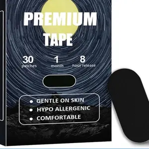 Premium Gentle Mouth Tapes for Sleeping 30 Pack Hypoallergenic Latex Free 8-Hour Release Pain-Free Removal Friendly Adhesive Cotton Tape