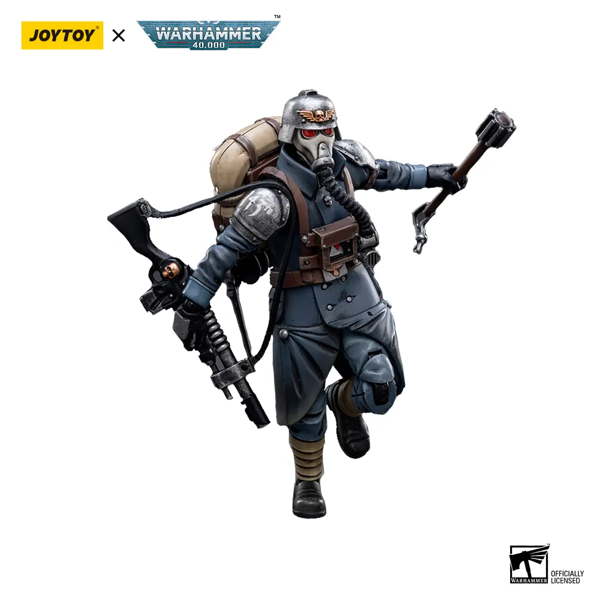 JOYTOY Warhammer 40,000 Unisex 1/18 Astra Militarum Death Korps of Krieg Veteran Squad Miniature Figure, Guardsman JT2665