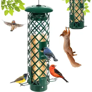 Bird Feeder  Proof Metal, Bird Feeders for Outdoors Hanging, Weight-Activated  Bird Feeder, 3 LB Capacity,Tube Mesh Birdfeeder for Finch Cardinal Chickadee