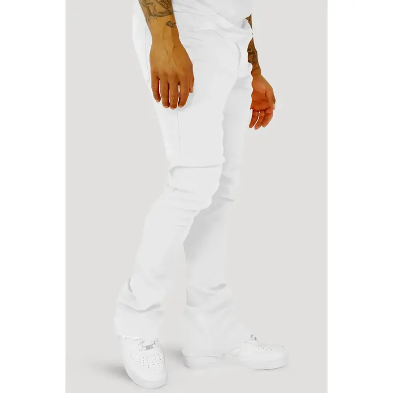 Vortex Stacked Denim Jeans (White)