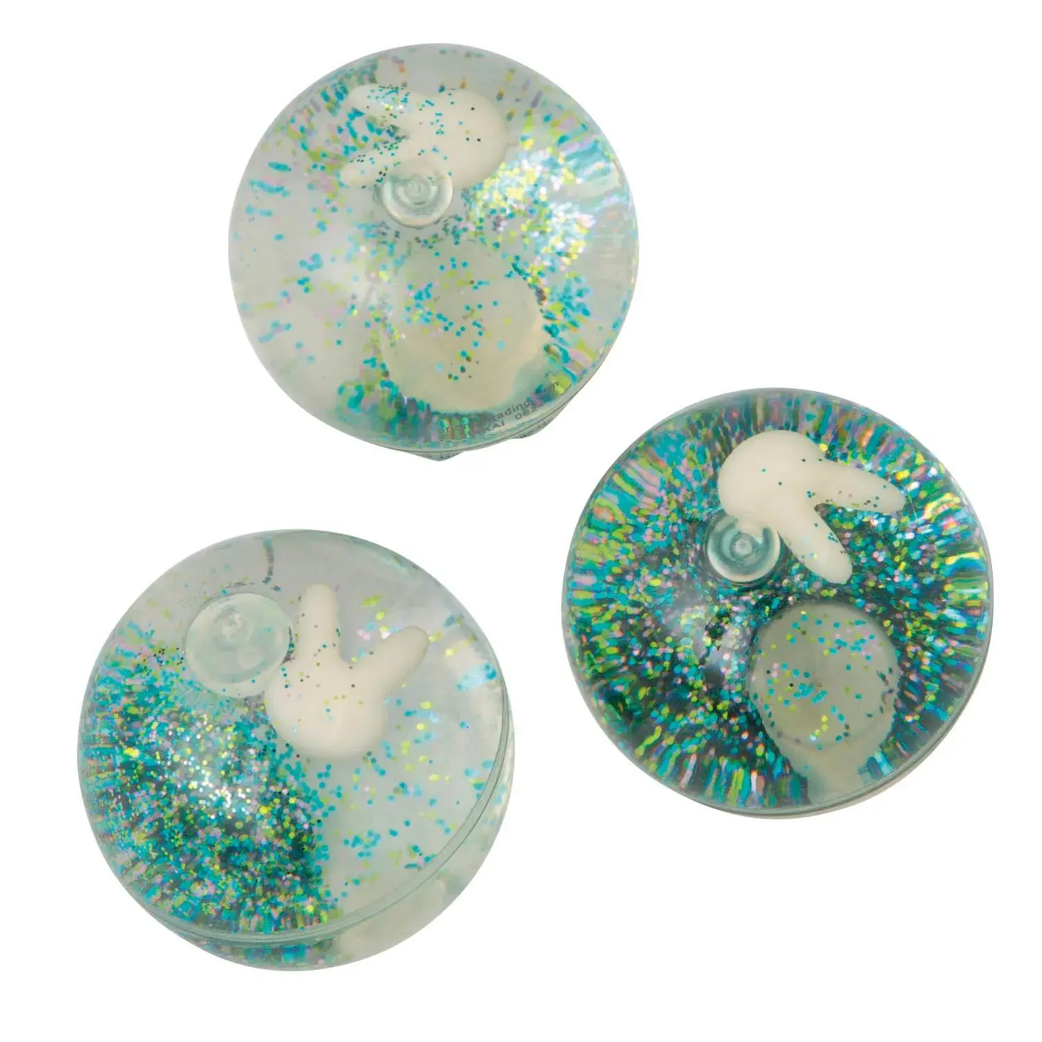 2" Easter Bunny Glitter-Filled Clear Rubber Bouncy Balls - 12 Pc.