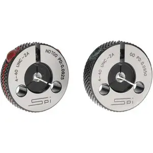 SPI Mechanical Hardware Threaded Ring Gage - #4-40 Thread, Class 2A Go & No Go, Tool Steel 23-127-4