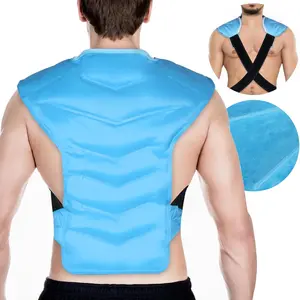 Large Ice Pack for Shoulder and Back with Straps, Reusable Full Back Ice Pack Wrap Cold Compression Therapy for Discomfort and Fatigue Relief, Post-Workout Recovery