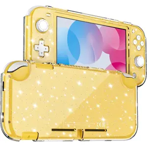 h-79  Protective Case for Nintendo Switch Lite, Glitter Bling Transparent Hard PC Cover with Shock-Absorption and Anti-Scratch Design Protective Case - Crystal Glitter