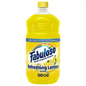 Fabuloso Multi-Purpose Cleaner, 2X Concentrated Formula, Refreshing Lemon Scent, 56 oz Cleaning Household Kitchen Scented Perfume Colorful