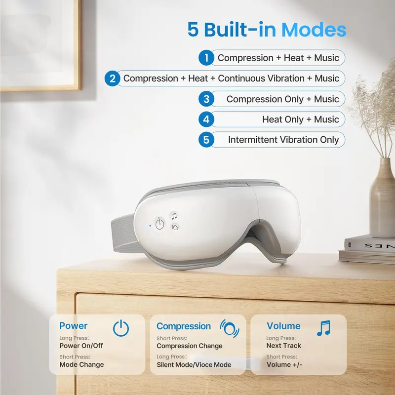 RENPHO Eyeris 1 Eye Massager with Heat, Valentines Day Gift Choice for Man Women Smart Comfort Eye Mask with Bluetooth Music, Birthday Gift 6