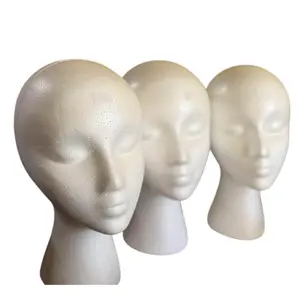Foam Heads 3 Pack Styrofoam Head Support for Various Applications, Ideal for Wigs and More