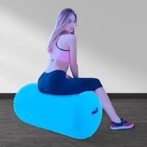 Gymnastics roller/pillow cylinder with handle and air pump, circular inflatable cushion roller, suitable for home/gym/yoga/cheerleading/park use