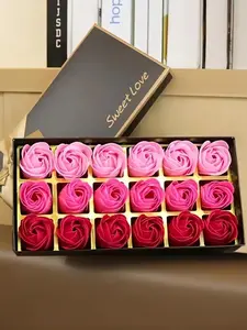 18pcs/set Rose Soap Flowers Gift Set, Assorted Colors, Realistic Simulation Floral Arrangement, Butterfly Theme, Rainbow Pattern, Elegant Packaging for Birthday, Bridesmaid, Christmas, Thanksgiving, Valentine'S Day