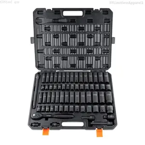 Drive Impact Socket Set, Various specifications, Cr-V Alloy Steel for Auto Repair, Rugged Construction, Easy-to-Read Size Markings, Storage CaseFFLimitlessApparel3C38tool que