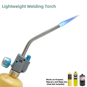 Mini Gas Torch Head Trigger Start Welding Tip Mapp Propane Map Gas Burner for Small Diameter Pipe Soldering Welding Cooking Deicing Tool