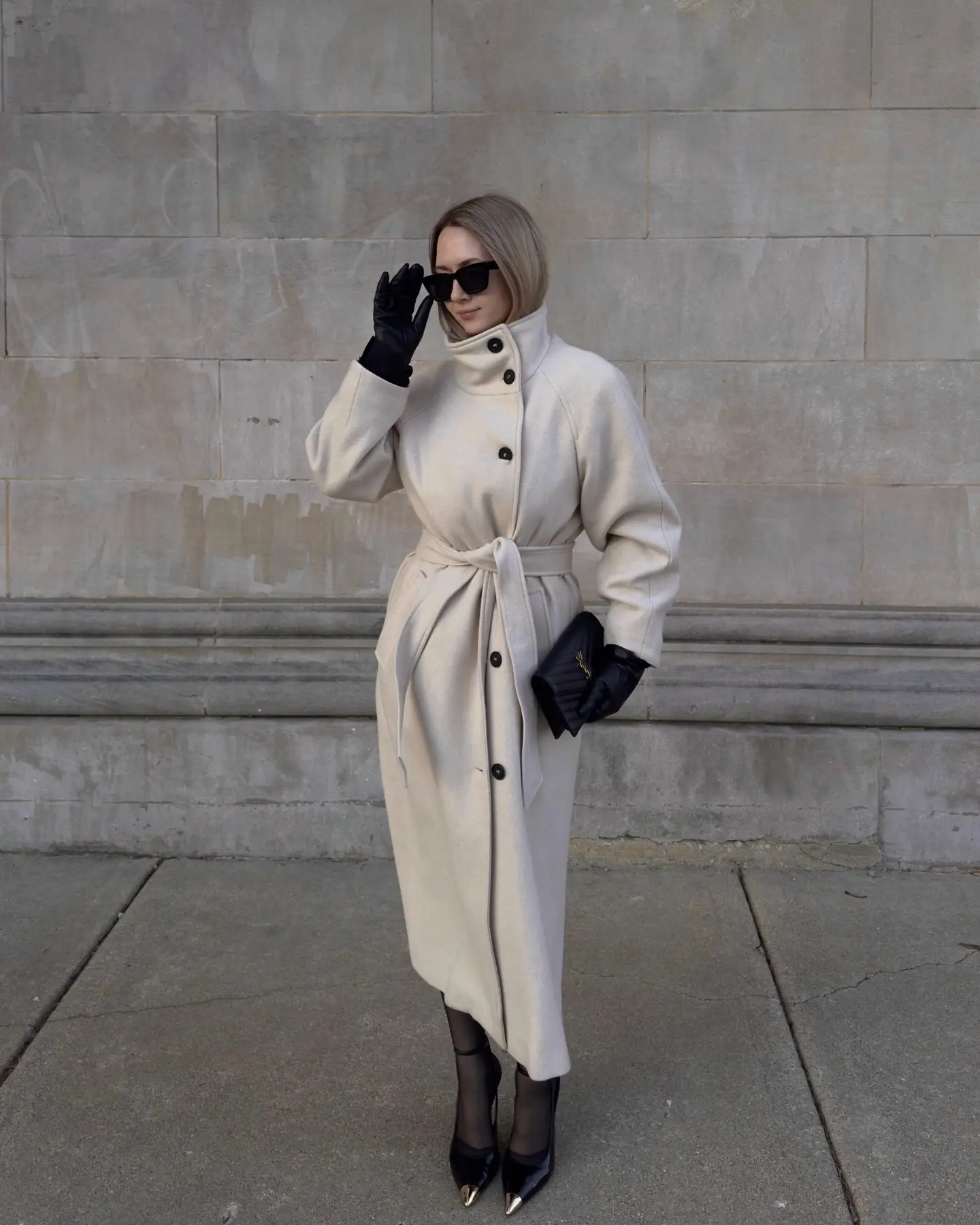 YeeZaa Women's Long Cashmere Coat Casual Oversize PeaCoatsSingle Breasted Lapel Trench Coat Classic Fall Winter Outerwear