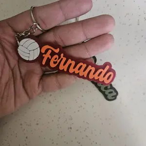 Personalized Volleyball Name Keychain | Custom Script Name Keychain | Volleyball Player Gift | Team Bag Tag