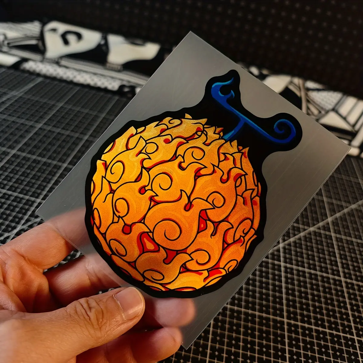 1PCDevil Fruit Anime Car Sticker, Anti-scratch Graphic Decal for Motorcycles, Scooters and PC Cases - Colorful Reflective Vinyl, Ideal Gift for Anime Fans, Vehicle Decoration, Car Decorative Sticker, Cool Car Decoration