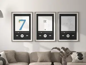 BTS Album Be 7 LY Cover Poster Set of 3, aesthetic bts room decor, bts gifts, bts merch, minimalist black & white bts wall art