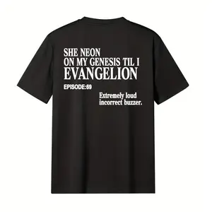 Streetwear Evangelion meme shirt with Shinji for anime fans on Cotton T-shirt