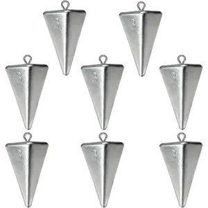 Pyramid Sinkers Fishing Weights Assortment 1oz-4oz, Surf Casting Sinkers for Saltwater Beach Fishing, Triangle Lead Weights Anti Roll Strong Hold