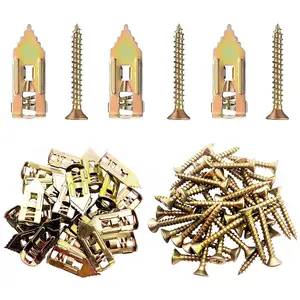 80 Pcs Self Drilling Drywall Anchors with Screws,40 Sheetrock Anchors (0.47x1.18 Inch) & 40 Zinc Expansion Screws,2025 Upgraded Zinc Plated Steel,No Drill Needed,Perfect for Wall Hanging