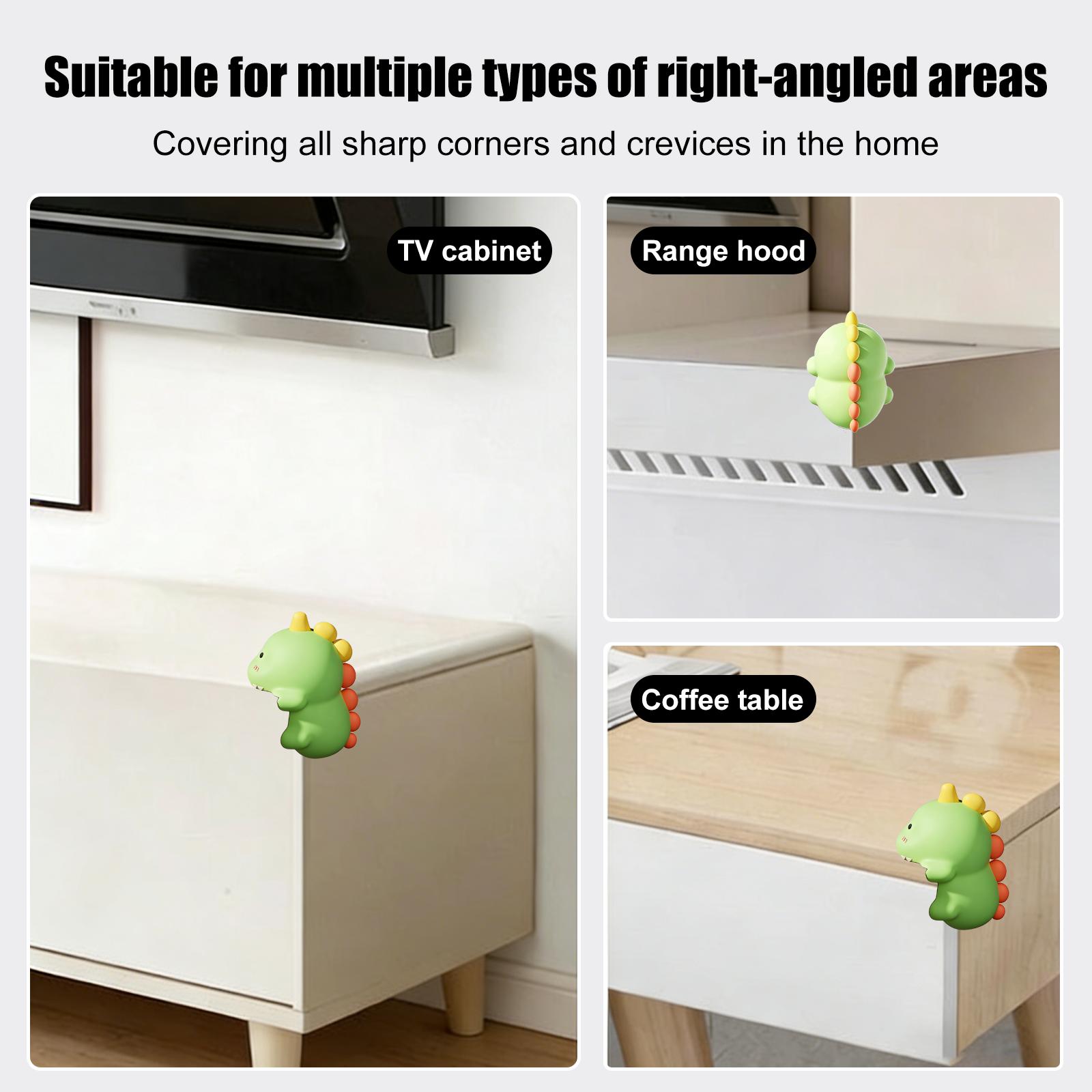 Dinosaur-Shaped Baby Corner Protectors | Super-Thick PVC Cushions That Safeguard Little Ones from Sharp Furniture Edges | Perfect for Coffee Tables, Nightstands, Vanities & Sinks | Childproof Your Home with Cute Dino Style
