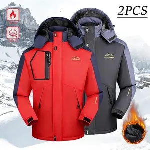 Men’s Winter Windproof Waterproof Fleece Hoodie – Thick, Warm Cold-Weather Jacket; Features a Removable Hood & Zippered Front Closure; Perfect for Outdoor Sports, Hiking & Everyday Commuting; A Versatile Must-Have Piece for Men’s Wardrobes