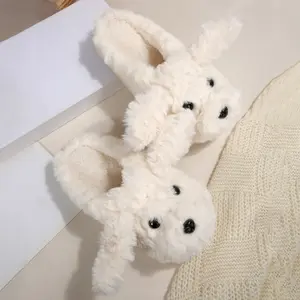 Ladies' Warm Furry Slippers with Teddy Bear Look - Ideal for Home Wear Indoor Outdoor Shoes