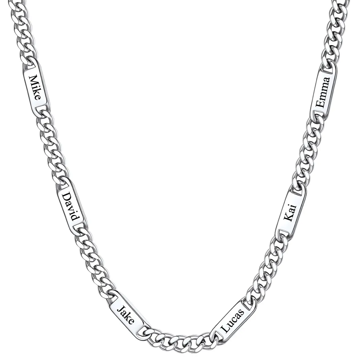 【Add note or leave message for names】PROSTEEL Personalized Stainless Steel Cuban Link Chain Necklace for Men Women, 5mm/7mm/9mm Width Engraving 1-6 Names Steel/ Golden/Black Christmas New Year Customized Gift 【Add note or leave message for names】PROSTEEL Personalized Stainless Steel Cuban Link Chain Necklace for Men Women, 5mm/7mm/9mm Width Engraving 1-6 Names Steel/ Golden/Black Christmas New Year Customized Gift