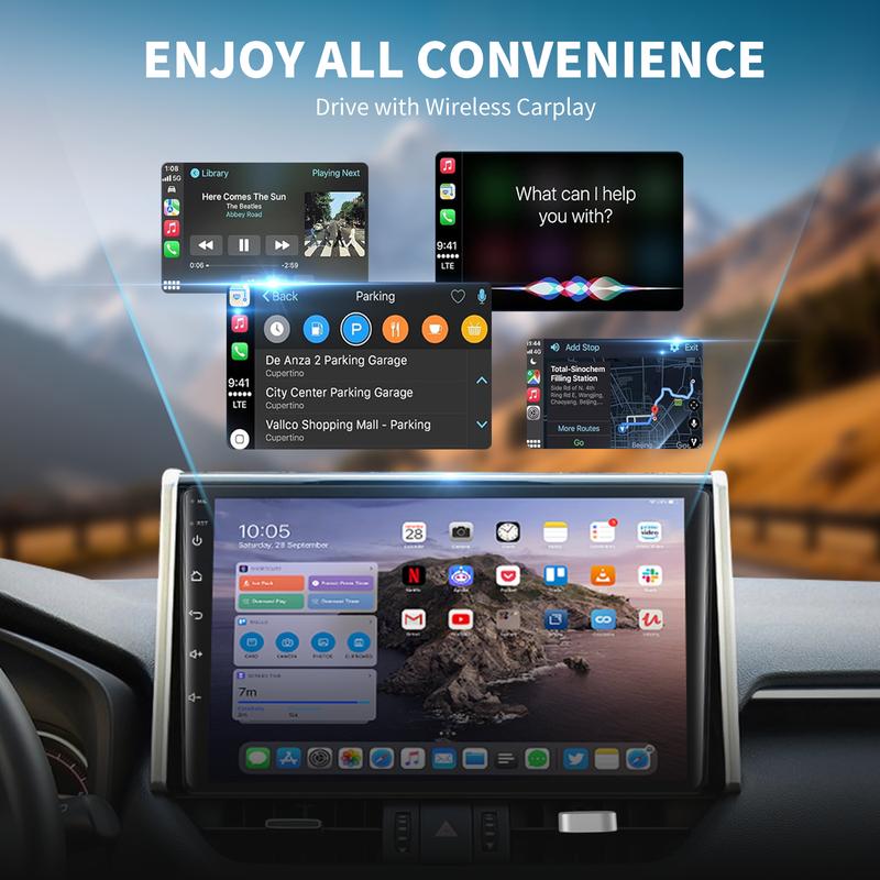 【TikTokShopBlackFriday】 New CarPlay 2026 Wireless Adapter for iPhone/Android Fast Connect No Delay Hands-Free Calling Electronic Charger CarPlay Adapter