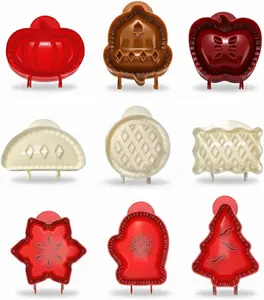 9 Pack Mini Hand Apple Pie Molds Maker for Baking, One Press Hand Pie Cutter, Perfect Baking Supplies for Fall Thanksgiving Christmas Halloween